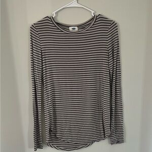 Old Navy Black and Cream Striped Top